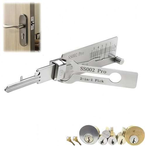 Key Decoder Lock Picking Tool 2 in 1 Lock Pick & Decoder Kit for Beginners with Auto Key Extractor Skeleton Keys & Locksmith Tools L/ock Picking Kit for Beginners L/ock Picking Training Set(002)