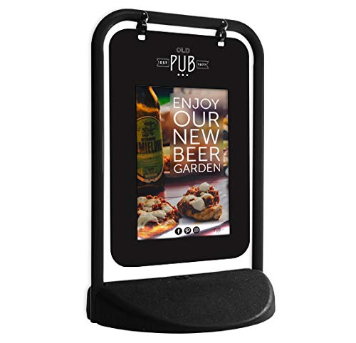 Eco Swinger Pavement Sign - Black & White Pavement Signage & Boards Poster A3 (Poster Black Hardware only) โ image 1