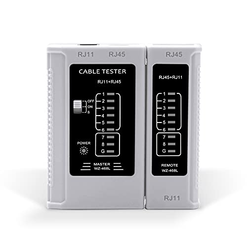 YGGYM Network Cable Tester, Ethernet RJ45 Cable Tester, LAN Phone Line Tester for RJ45 RJ11 Cat5 Cat5e Cat6 Cat7