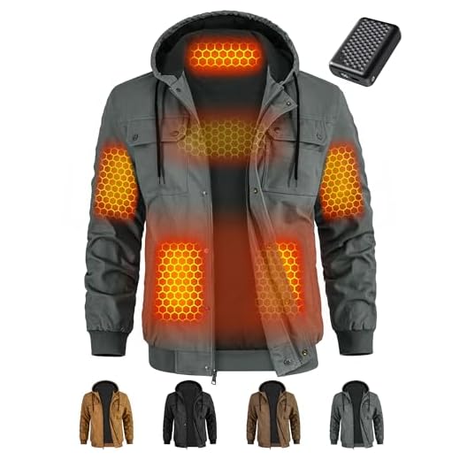 Men Heated Jacket Battery Pack Included Electric Winter Work Coat Vest Hoodie Travel Gadgets Camping Chair Essential Hiking Gear Bleacher Stadium Seat Accessories Luxury Top Useful Gift