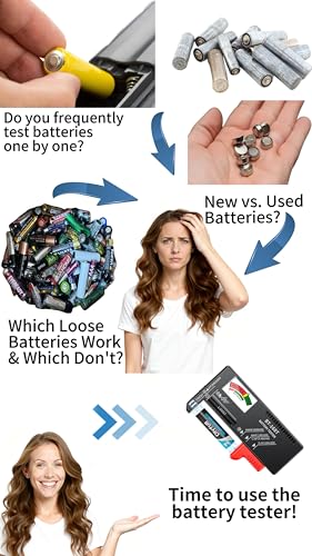 Image of Dlypow Magnetic Battery Tester for AAA AA C D 9V, Buttons, Batteries Checker