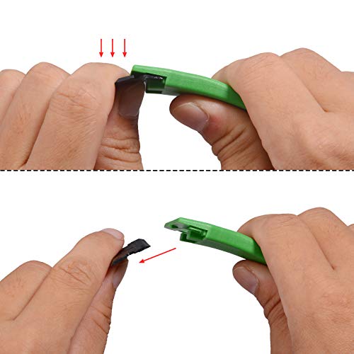 Image of EHDIS 1.5 inch Plastic Razor Scraper with 10pcs Double Edged Plastic Blades for Removing Labels Stickers Decals on Glass Windows (Green)