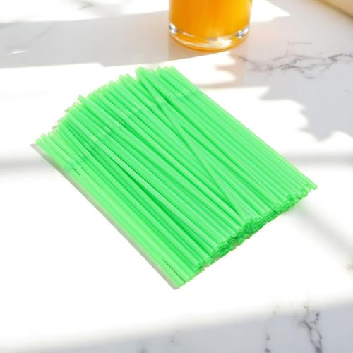 100 pitillos desechables color verde flexibles 21 cm miniatura 1