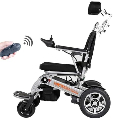PXOCDEO Silla de Ruedas Eléctrica Plegable con Función de Plegado Automático Remoto Plegable para Personas Mayores Discapacitadas, Batería de 20 Ah