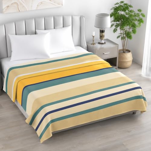 Image of Super Premium Quilt Cover Double Bed with Zipper Blanket Cover /rajai Cover /Comforter Cover /Duvet Cover King Size Soft Cotton Skin Friendly Stuff 90x100 Inches, Mustared Blue | TC - 300