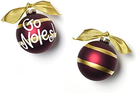 Florida State University Stripe Glass Ornament