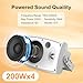 6.5 Inch Max 800W Outdoor Bluetooth Speakers Waterproof Wired with Multifunctional Amplifier Wall Mount Outdoor Speaker System for Patio Garden Poolside Home(4 Speakers,White)