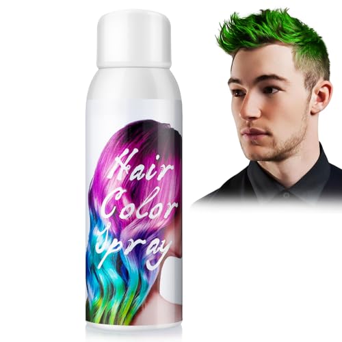 Green Hair Colour Spray Temporary Coloured Hairspray Washable One Time Hair Dye Spray for Party Fancy Dress Cosplay Halloween Fast Dyeing Suitable for Many Hair Types of Kids Adults- 100ml