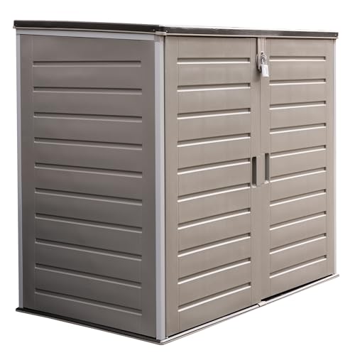 Olsen & Smith 1170L Extra Large XL Outdoor Garden Storage Box with Padlock - Huge Capacity Plastic Shed Wheelie Bin Box Cabinet Cupboard - Ideal for 2x230L Wheelie Bins, Garden Tools, Toys & Much More