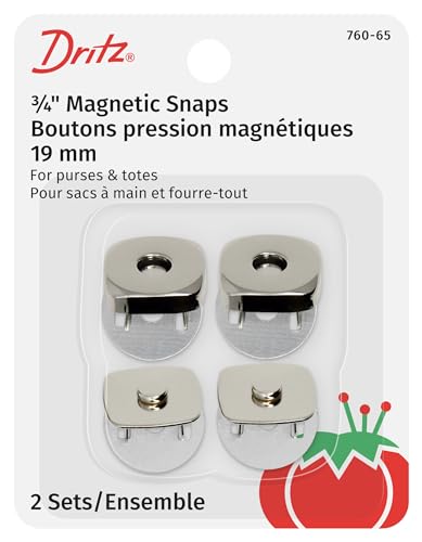 Dritz 760-65 Magnetic Snap, Square, 3/4-Inch, Nickel, 2 Sets