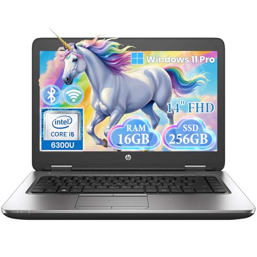 HP ProBook 640 G2 Business Laptop, 14-inch FHD Notebook, Core i5-6300U, 16GB RAM, 256GB SSD, VGA, DisplayPort, Backlit KBL, Windows 11 Pro (Renewed)