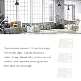 3 PCS Acrylic Small Wall Shelf for Security Cameras, Baby Monitors Speakers Floating Shelf with 6 Cable Clips, 10 Tapes, Wall Mount Camera Shelf Drill (Transparent) - Image 3