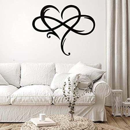 Freelivity Infinity Heart Metal Wall Decor, Unique Infinity Heart Wall Decor Love Sign Plaque Steel Art Geometric Wall Wall Yard Art Heart Ornaments Cut Out For Home Wedding Decor (11.4X13.7Inch, Black) #TOP4