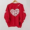 Sweatshirts for Women UK Love Heart Graphic Valentines Day Shirt Crew Neck Long Sleeve Pullover Red Tops Ladies Valentines Outfits Spring Clothes (Valentine's Day Gifts,Size 24-26) #4