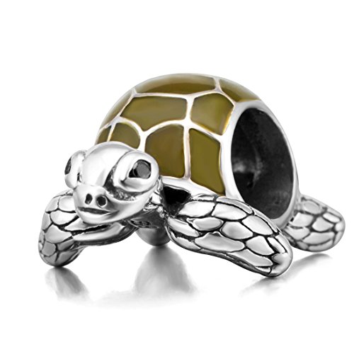 925 Sterling Silver Tortoise Charm Sea Turtle Charm Animal Charm Pet Charm Anniversary Charm Birthday Charm for Pandora Charms Bracelet (B)