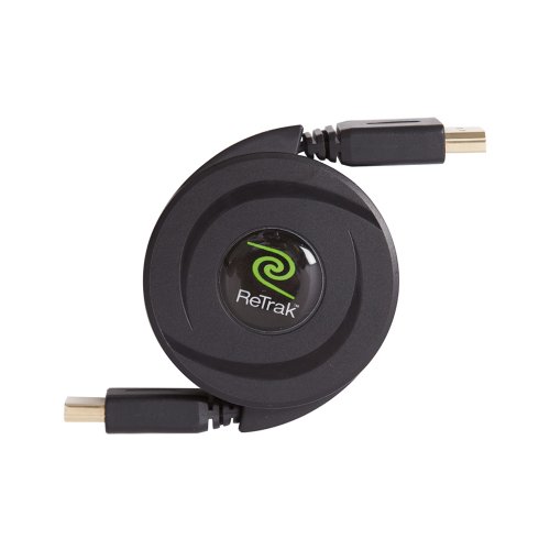 Retrak Retractable Hdmi Cable (A To A) (Etcablehdaa), Black, Hdmi To Usb #TOP1