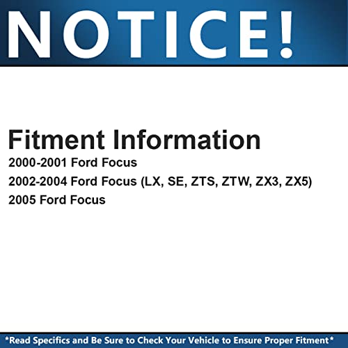 Detroit Axle - Front Struts W/Coil Springs And Sway Bar Links Replacement For 2000-2005 Ford Focus (Excludes Svt Models) - 4Pc Set #TOP1