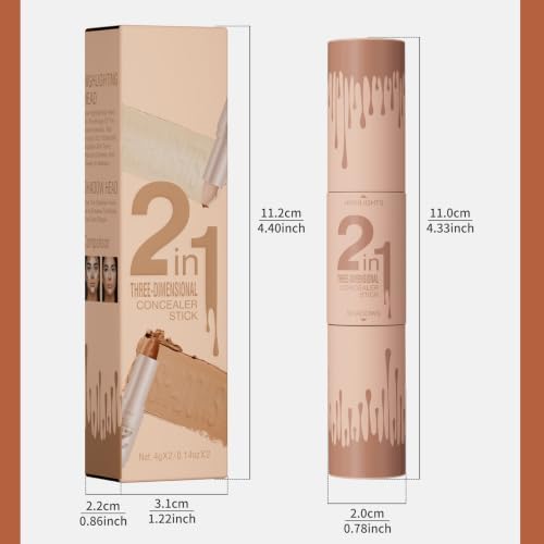 2 In 1 Dual End Contour Stick – Highlighter & Bronzer For All Faces & Tones — view 7