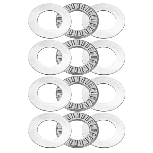 Image of sourcing map 4 Sets NTA1018 Thrust Needle Roller Bearings with 8 Washers, Chrome Steel Needle Roller Bearings, ID 5/8", OD 1-1/8", Thickness 1/8"