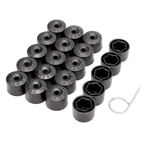 Image of UZEXYO 20 pcs Wheel Nut Covers Black Bolt Caps for Car Alloy Wheels Universal Lug Nut Protectors with Removal Tool