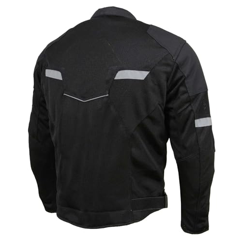 Image of Milwaukee Leather Men's CE Armored All-Season Motorcycle Jacket - Impact Protection Textile Racer Design - Small