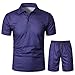 Aniywn Short Sets for Men 2 Piece Outfits Quarter Button Shirt Summer Fashion Tracksuits Short Sleeve Top and Shorts Set
