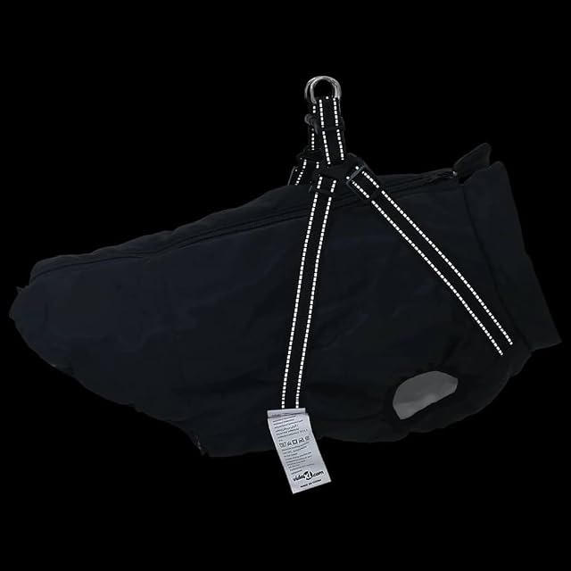 Foto 3 de 8 de vidaXL Abrigo para Perro con arnés Impermeable Reflectante L68 Negro