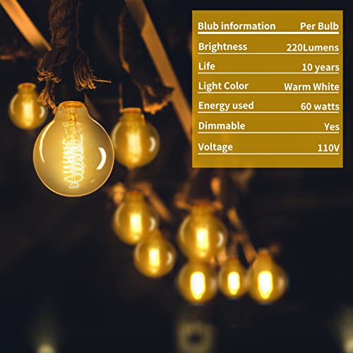 Hession Globe Edison Bulbs, 6-Pack 60W Vintage Edison Light Bulb, Spiral Filament Edison Bulbs, E26 Base - Amber Tinted - 120Vdimmable - G80 Decorative Lightbulbs #TOP2