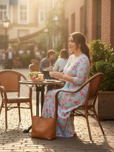 Image of PinkPatty Plus Size Maxi Dresses for Women Casual Flowy Long Dress 3 /4 Sleeve V Neck Wrap Dress with Belt
