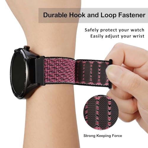 Image of WOCCI Adjustable Nylon Sport Watch Bands with Hook and Loop Fastener, Quick Release Watch Straps for Men and Women, Band Width 18mm 20mm 22mm