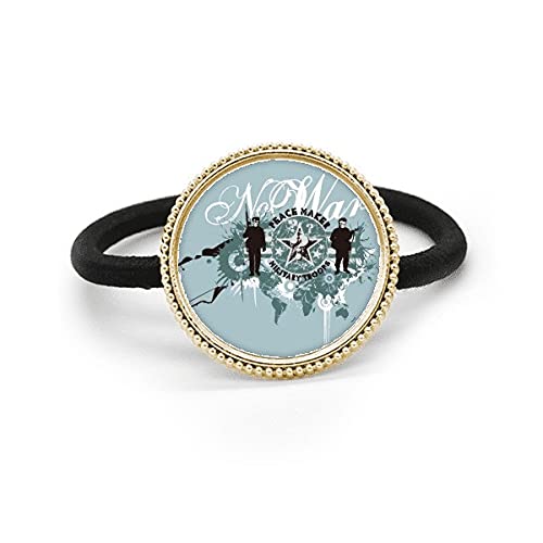 Corbata de pelo Starry War banda de goma elástica y adorno de metal plata con grafiti