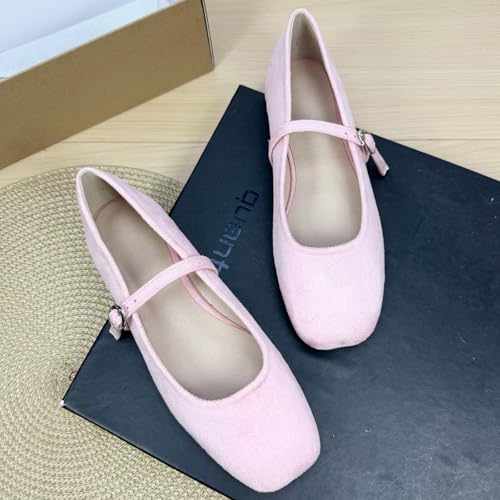 INEELUYI Women's Mary Janes Flats Square Toe Adjustable Buckle Vintage Style Dress Flats Shoes Ballerina Flat Shoes2