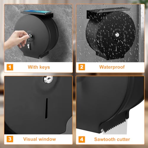 Image of 1Pcs Commercial Jumbo Toilet Paper Dispenser, 9in /22.9cm Roll