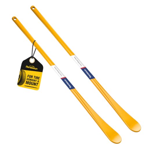 Image of 2PCS Tire Bar,33220 Mt and Demount Spoon Tire Tools, 30 in,11 /16 in,Yellow