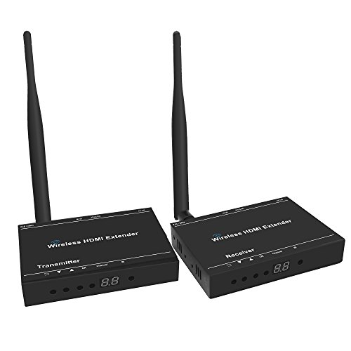 J-Tech Digital 2X2 Wireless HDMI Matrix Extender 50M / 164 Ft Supporting 1920x1080 1080P with IR Repeating (1 Transmitter & 1 Receiver Included in a Set)