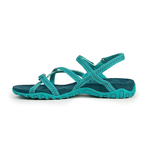 Maxome Sandales De Randonnée Femme - Sandales Marche Été Confortables Avec Velcro - Plage & Sport