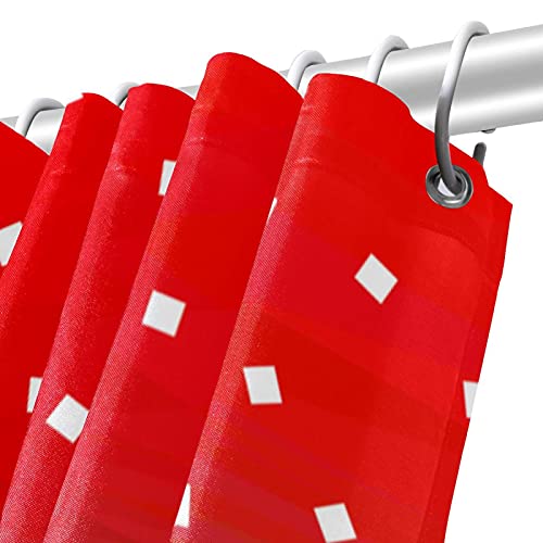 Rideau de douche rouge et vert 183 x 183 cm imperméable et lavable - 6