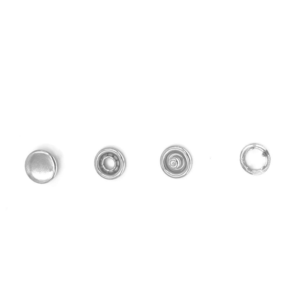 Trimming Shop 100 Sets 10Mm Jersey Cap Snap Poppers Fasteners Brass Prong Ring Press Studs For Sewing Clothing, Baby Bib, Dummy Clips, Kidswear, Diy Crafts Projects (100 Sets)