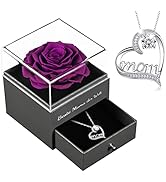 Ewige Rose Mit Halskette Geschenk - Romantik Geschenkbox Für Frauen