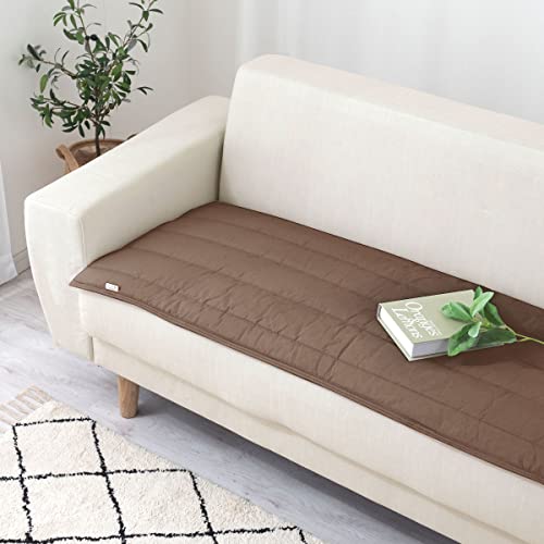 ぼん家具 ソファカバー ソファパッド 長方形 65×130cm マルチカバー 無地 リバーシブル 保護 洗える ブラウン