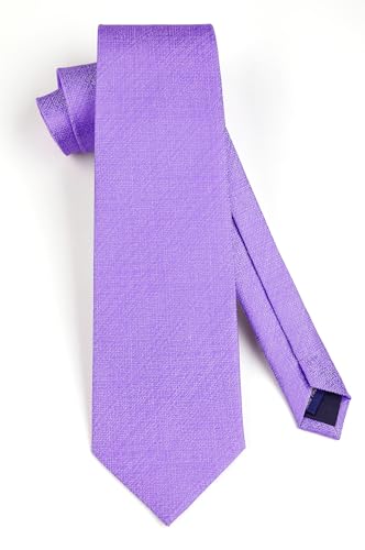 Image of HISDERN Mens Striped Tie and Pocket Square Set Necktie for Men | soft smooth texture, wrinkle-free, neat hand-tied knot, gifting ready, regular 3.4 width, coordinated look, business wedding