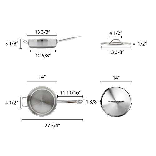 Sauteuse induction 7 Qt inox qui ne colle pas Thunder Group SLSAP070 - 3