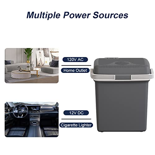 Image of TREFAN Electric Cooler & Warmer28QT /26L, Portable Car Fridge (48℉~139℉), Car Cooler Plug in, Electric Car Coolers for Vehicles AC /DC,12V Refrigerator for Car, Travel, Camping,Truck