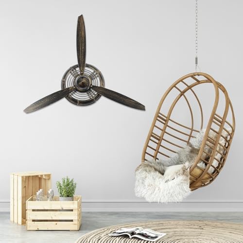 Ornement hélice avion vintage fer décoration murale bureau style industriel