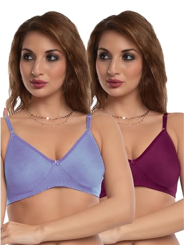 Image of Daisy DEE Women's Cotton Seamless Wire-Free Bra | Lightly-Padded | Full Coverage Everyday Bra | Comfortable Fit for T-Shirts Bra - NLPZ