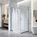 Box Doccia Angolare 70x90xh185 - Cabina Doccia Scorrevole in Cristallo Temperato 6mm Trasparente, Profilo Cromato Lucido, Guarnizioni Antigoccia, Chiusura Magnetica e Maniglia ABS - Mod. Kiro immagine
