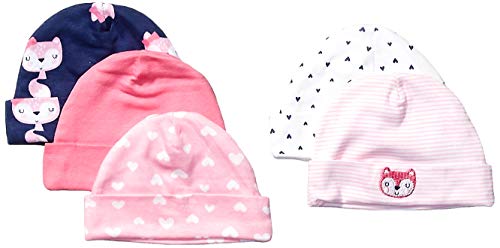 Image of Gerber Baby Girls' 5-Pack Caps