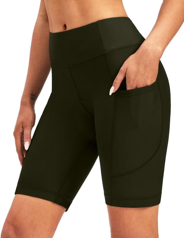 Bikewa Women's 4D Padded Bike Shorts Cycling Riding Road Biking Bicycle Cycle Shorts for Women Zipper Pockets