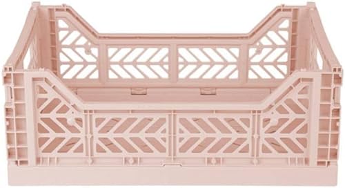 Miniatura 2 de AYKASA Contenedores de almacenamiento plegables, cajas apilables de plástico, caja de leche utilitaria (mediano, té de leche)