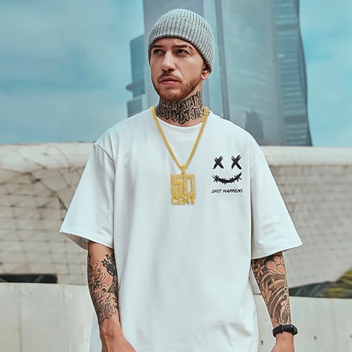 Generic Gold Unisex Adult Hip-Hop Dollar Sign Synthetic Crystal Necklace2